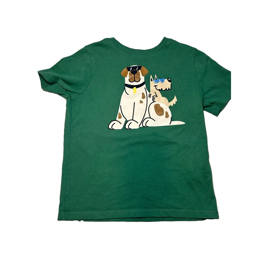 Garanimals Boys 4T Green Dog Graphic T-Shirt Short Sleeve Casual Cotton Blend